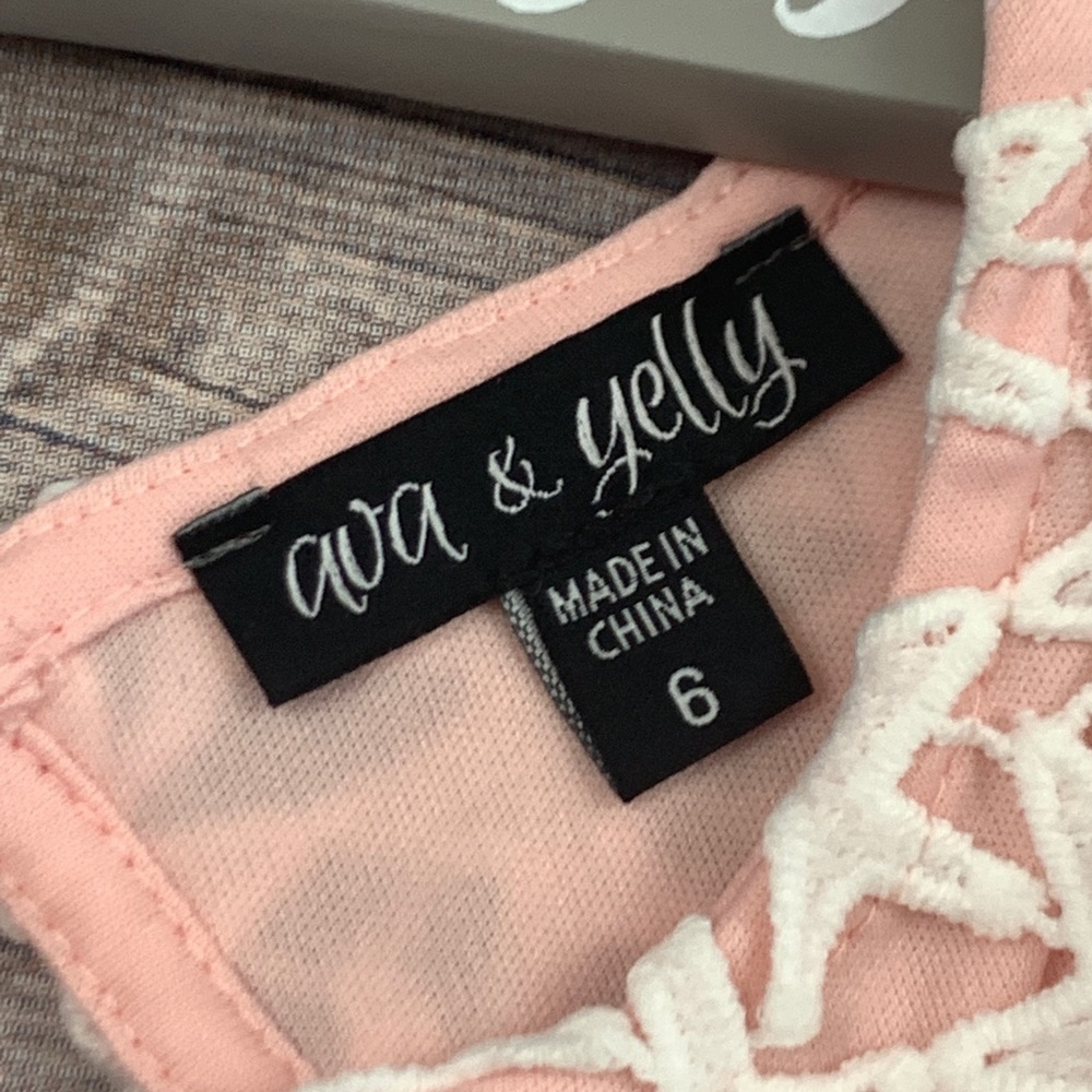 Ava & Yelly White Stars with Pink Lining Dress - Picture 4 of 7